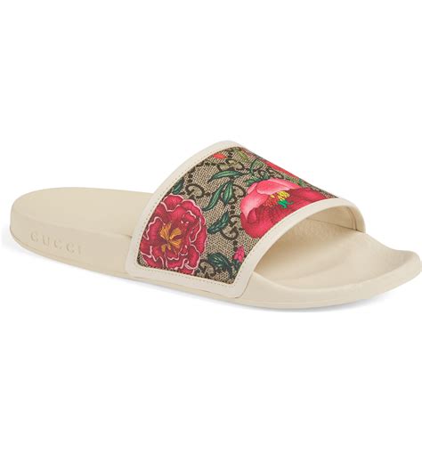 womens flower gucci slides|gucci floral slides nordstrom.